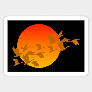 Fall Sun Geese Sticker